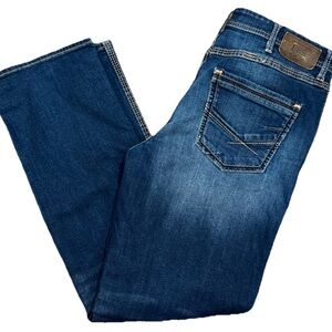 BKE Buckle Ryder Cowboy Cut Jeans Mens 36x34 Dark Wash Premium Stretch Denim